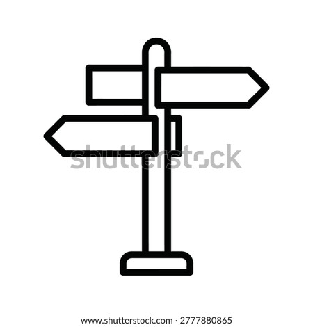 Minimalist vector signpost graphic representing choices and direction. Clean linework and clear copy space. Ideal for business strategy, career guidance, or directional infographics.