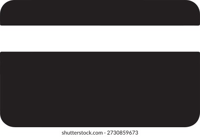 Silueta de Vector minimalista de la parte posterior de una tarjeta de crédito o débito que muestra la banda magnética