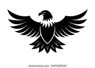 Silueta de Vector minimalista de un águila calva, con un diseño elegante y potente.