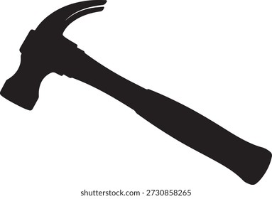 Minimalistische Vektorsilhouette eines klassischen Klauenhammers einzeln auf weißem Hintergrund