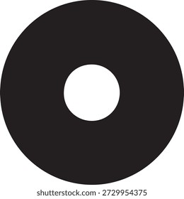 Silueta de Vector minimalista con forma de disco plano o de dona con un orificio central