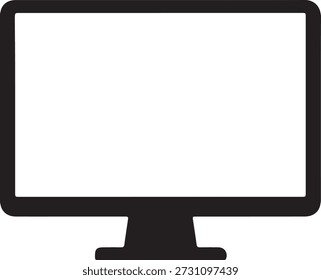 Silhueta vetorial minimalista de um monitor de computador de tela plana isolado em um fundo branco