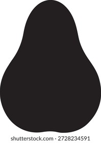 Silueta minimalista del Vector de una fruta fresca de la pera aislada en un fondo blanco