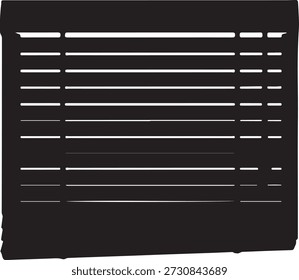Minimalist vector silhouette of horizontal window blinds or louvers