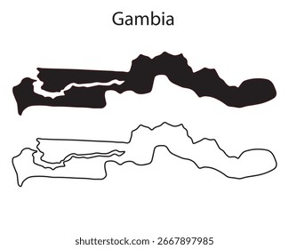 mapa de silueta de Vector minimalista de Gambia, perfecto para infografías, materiales educativos o proyectos de diseño