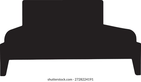 Silhueta vetorial minimalista de um sofá ou sofá moderno isolado em um fundo branco