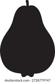 Silueta de Vector minimalista de una fruta de pera redondeada aislada sobre un fondo blanco