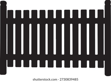 Silueta de Vector minimalista de un segmento de una valla de madera tradicional