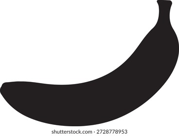 Silueta de Vector minimalista de un solo plátano fresco aislado sobre un fondo blanco