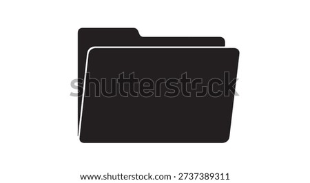 Minimalist vector silhouette of a standard closed file folder.