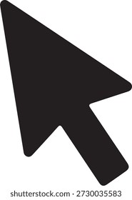 Silueta de Vector minimalista de una flecha de cursor de ratón de computadora estándar que apunta hacia arriba y hacia la izquierda