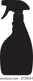 Minimalist vector silhouette of a trigger spray bottle isolated on a white background