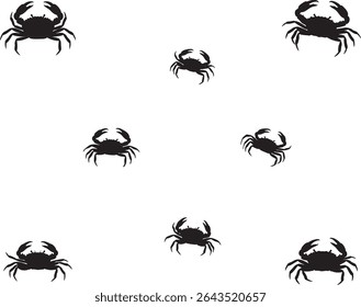 Minimalist vector silhouette of True crabs