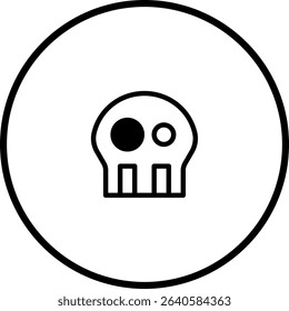 Minimalist vector skull icon design in a circle for logo or symbol usage