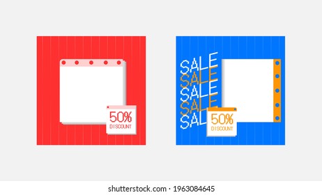 Minimalist Vector Social Media Design Set. Cool geometric shapes. Futuristic Poster Templates.
