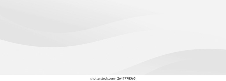 Minimalist vector with soft white and light gray flowing waves, creating a clean, elegant, and subtle background ideal for professional or modern designs.