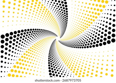 Minimalist Vector Spiral Pattern with Dots in Black and White in Modern Geometric Style,Vector spiral pattern featuring concentric dots in black and white creating a dynamic optical illusion in a mode