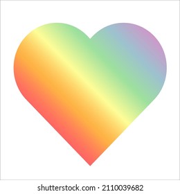 Pegatina vectorial minimalista, etiqueta o icono sobre el tema LGBT usando colores de corazón y arcoiris sobre fondo blanco para ilustrar el concepto de amor lgbt. Ilustración vectorial del concepto del orgullo de la comunidad gay
