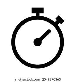 Minimalist vector stopwatch icon symbolizing speed, time management, and punctuality. Ideal for time-related designs. Editable stroke.