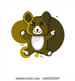 Minimalistische Vektorillustration-Teddybär-Puppe