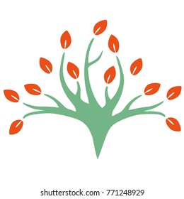 Minimalist Vector Tulip Flowers in Red
