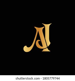 minimalistisches Vintage-Logo AJ