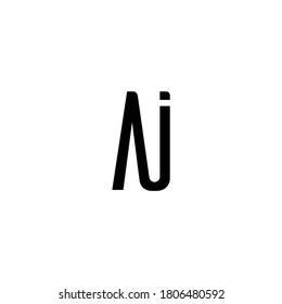 minimalist vector vintage initial logo AJ