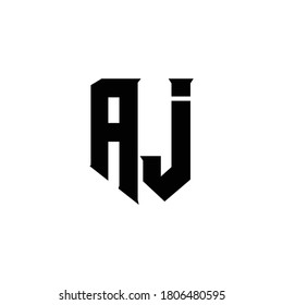 minimalist vector vintage initial logo AJ