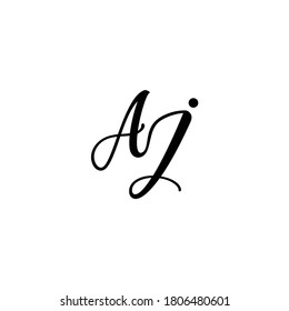 minimalist vector vintage initial logo AJ