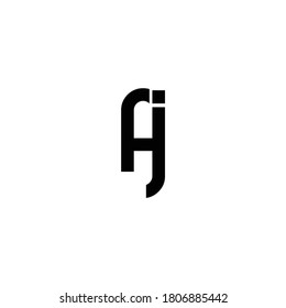 minimalist vector vintage initial logo AJ