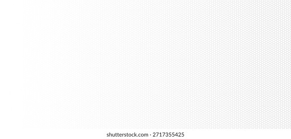 Minimalistischer Vektor weißes Sechseck Gitter Hintergrund mit Farbverlauf verblassen. Nahtlose geometrische Wabenstruktur für Technologie, Medizin und modernes digitales Design.