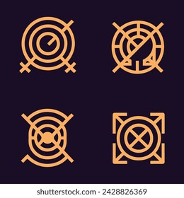 Minimalist vector y2k symbols set for logo templates