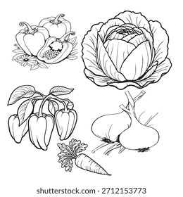 Arte de línea vegetal minimalista.
Dibujo continuo de línea de productos frescos.
Iconos de vegetales de Vector simples y elegantes.
Ilustraciones de alimentos saludables de una sola línea dibujadas a mano