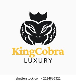 Minimalist Venomous King Cobra Logo Template Icon