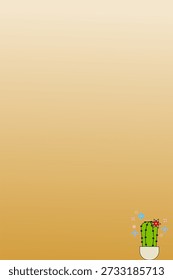 Fondo de cactus de Vertical minimalista con espacio de copia para diseño móvil.