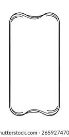 Minimalist vertical frame with a simple, hand-drawn wavy border. A clean and creative outline for modern design projects or text.