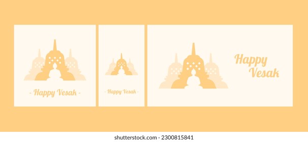 Minimalist Vesak Greeting Social Media Template Set