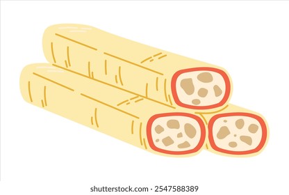 Uma ilustração vetorial isolada minimalista e vibrante do tradicional turco Delight Lokum com nozes, perfeito para projetos culturais, culinários ou de sobremesa temáticos.