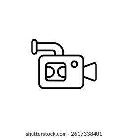 Minimalist video camera outline icon for creative video projects