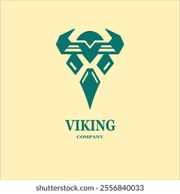 Minimalist Viking head logo hand drawn illustration artwork