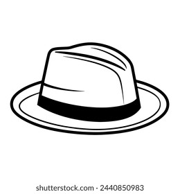 Minimalist vintage fedora icon in sleek vector format.