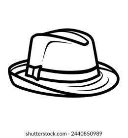 Minimalist vintage fedora icon in sleek vector format.