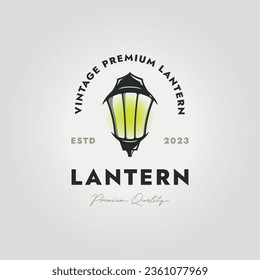 Minimalist Vintage Lantern Logo Icon Design Vector Illustration