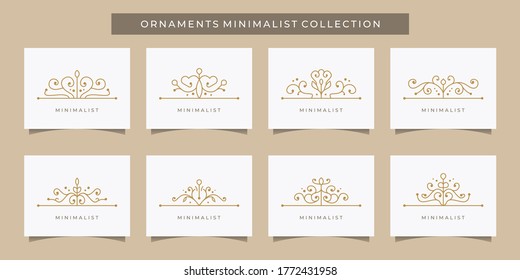 Satz von Ornament-Logo Premium Luxus-Blumenbündel Design Gold minimalistisch