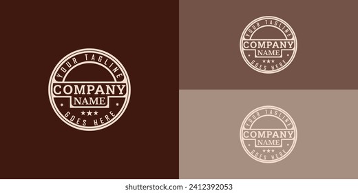 Minimalist Vintage Stamp Label Badge Circular Round Logo design vector presented with multiple background colors and it is suitable for the vintage stamp logo design inspiration template