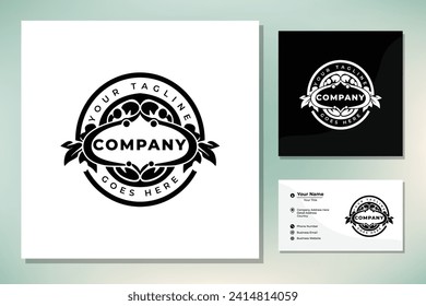 Minimalist Vintage Stamp Label Badge Circular Round Logo design vector