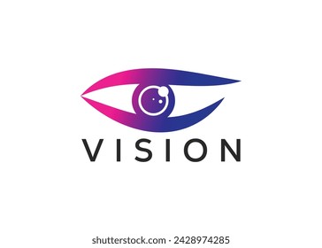 Plantilla de vector de diseño de logotipo de ojo de visión minimalista. Logo de ojo moderno. Logo de ojo de estilo minimalista
