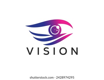 Minimalist vision eye logo design vector template. Modern eye logo. Minimalist style eye logo