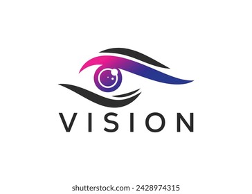 Minimalist vision eye logo design vector template. Modern eye logo. Minimalist style eye logo