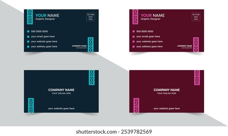 Minimalist visiting card design template. Professional business card design for your personal use and company.  Vector illustrator, card design layout. 